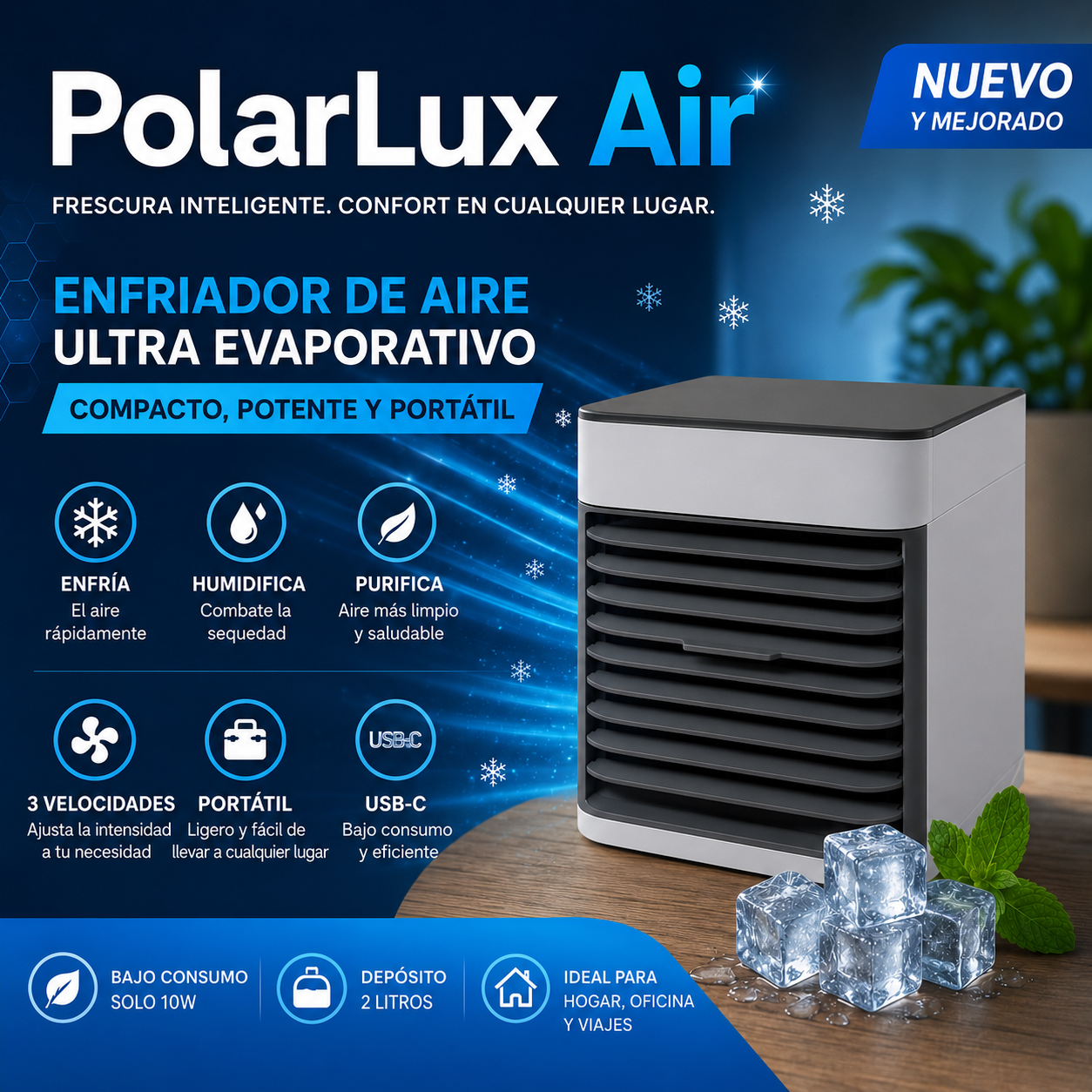 PolarLux Air Potencia de enfriamiento que se nota desde el primer segundo
