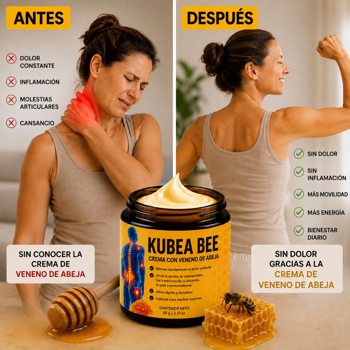 OFERTA 2X1 KUBEA BEE Crema Veneno de Abeja - Alivio 100% Natural